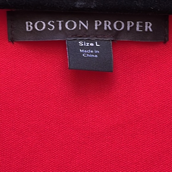 Boston Proper Tomato Red Scoopneck Blouson Slit Ankle Length Dress Sz L - Picture 8 of 9